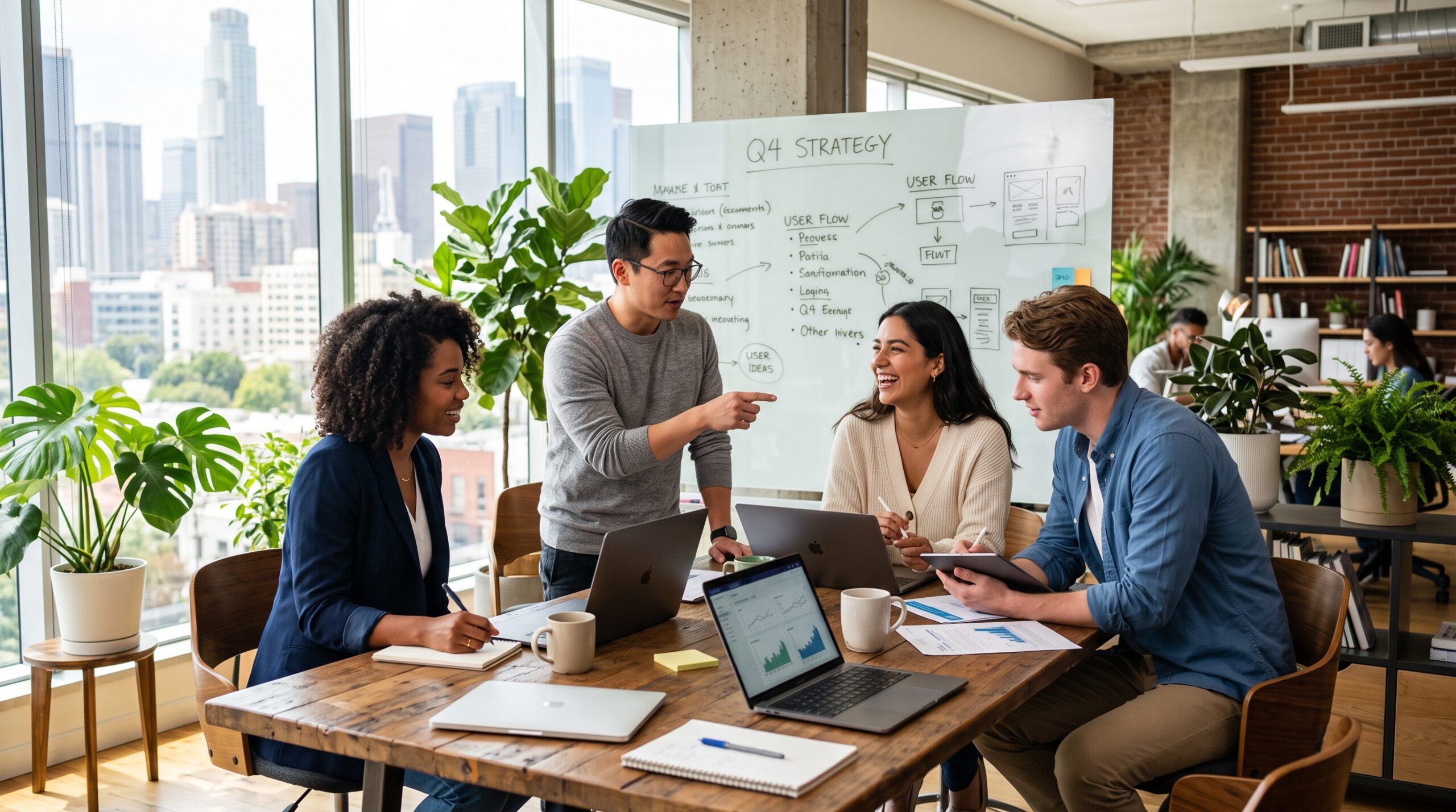 Young professionals collaborating
